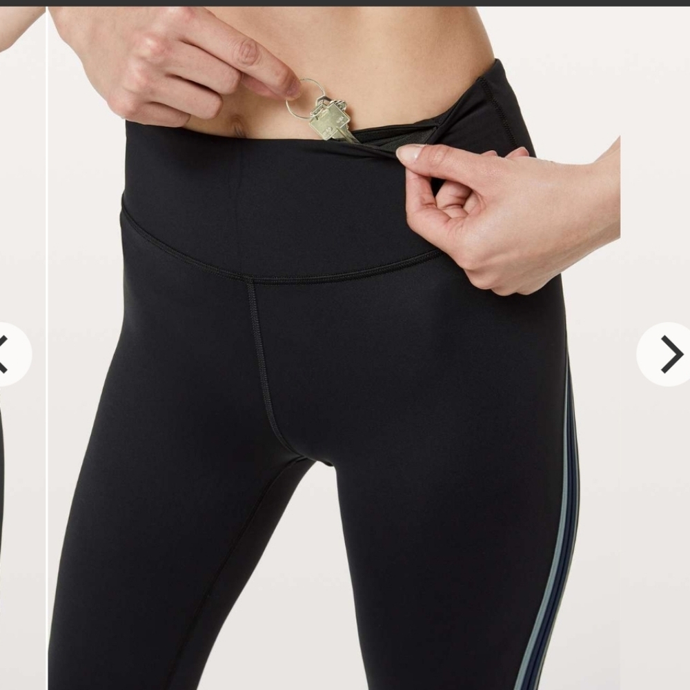 #254. Lululemon Run Crew Tight 28" ( Black/True Navy/ Steam Blue) - Picture 5 of 13
